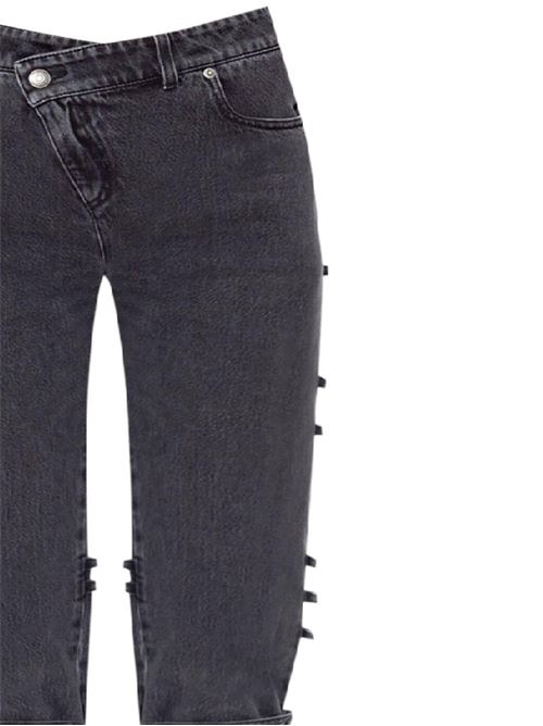 Jeans Con Dettaglio Annodato da Donna in Nero ALEXANDER MCQUEEN | 804375QMACX1307